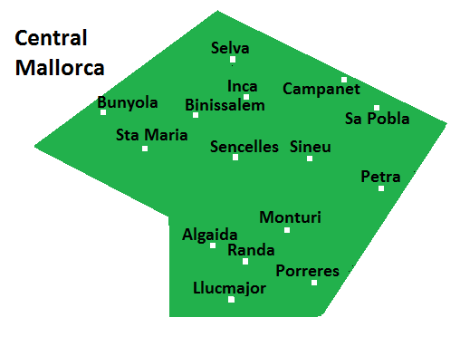 Map of central Mallorca