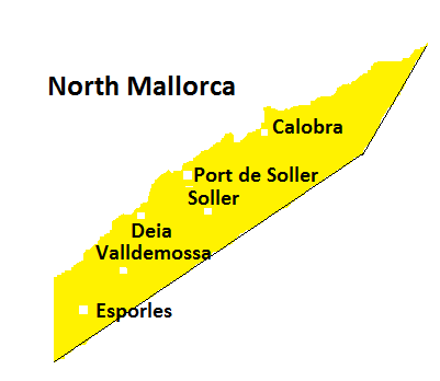 Map of North Mallorca