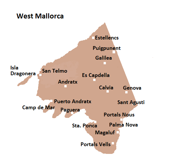 Map of Western Mallorca